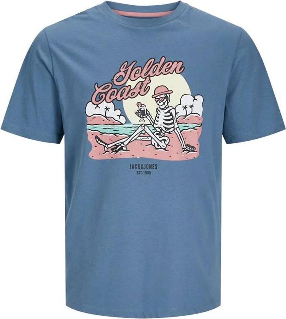 Jack & Jones Elijah Kurzarm-t-shirt Blau M Herren Blau M