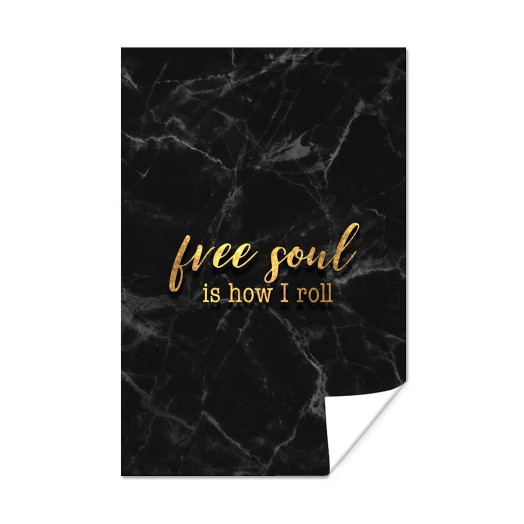 MuchoWow Poster Zitate - - Gold - Marmor 60x90 cm - Wanddekoration