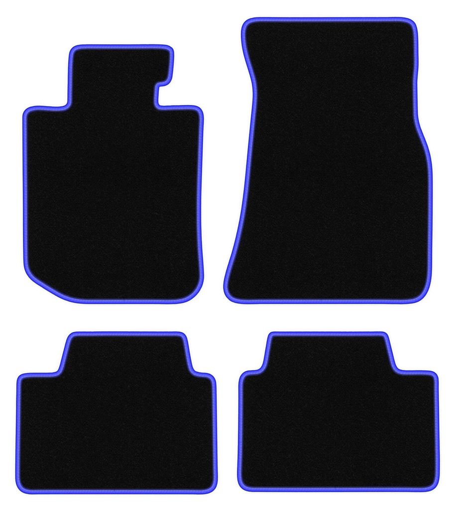 Fußmatten Automatten Velours Schwarz/Blau für BMW 3 G20 Produktbild 