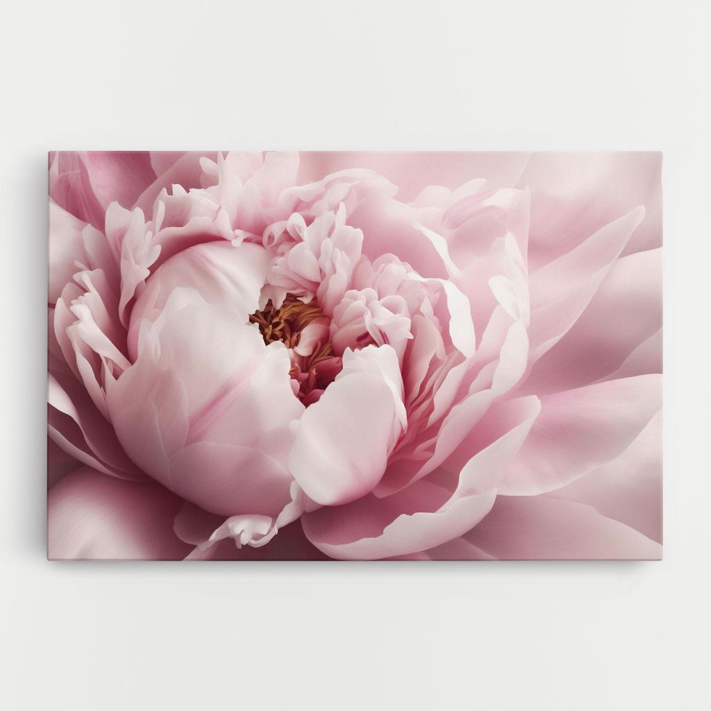 ARTHUB Leinwandbild 80x120 cm, Pastel Peony Petals | Wohnzimmerdekoration, Hängende Bilder, Wanddekoration, Heimdekoration, Blumen, Pfingstrosen