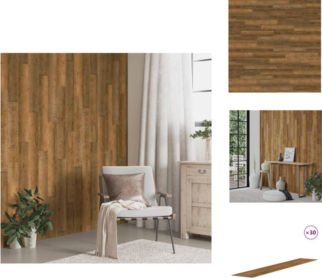 vidaXL Wandpaneele Holzoptik Braun PVC 4,12 m² - Wandverkleidung