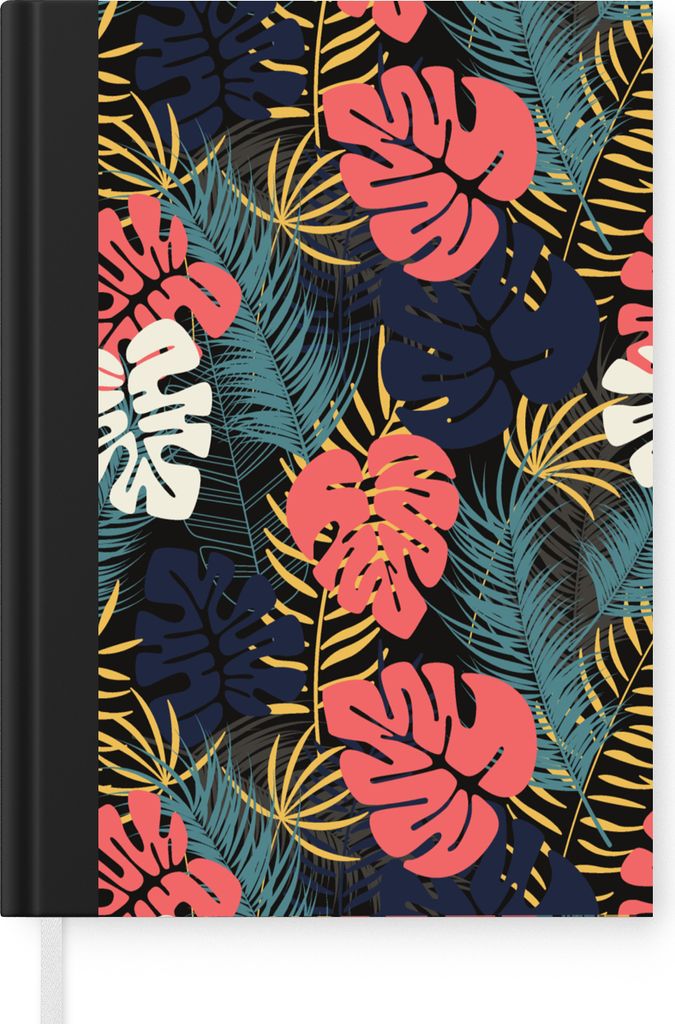 MuchoWow Notizbuch Tagebuch Haushaltsbuch Notebook A5 Flora - Gold - Muster - Hawaii - Tropisch - Notizblock - Notizheft - Notebook - Schreibbloc...