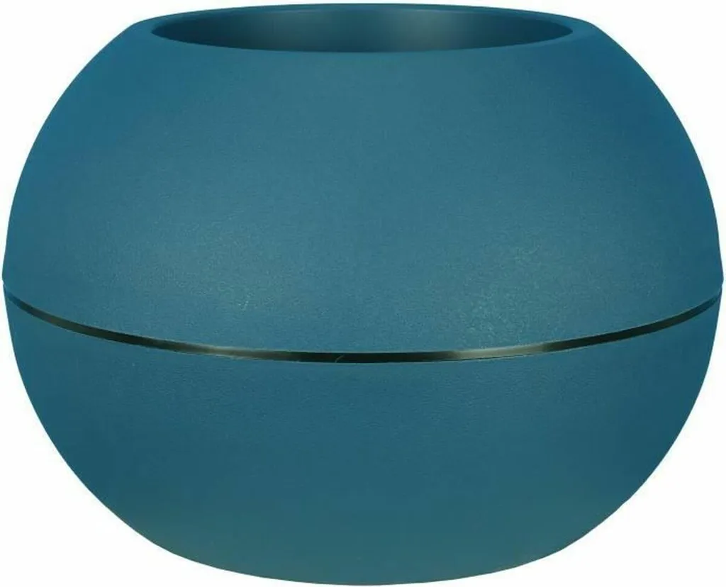 Grand bac à fleurs rond Riviera Bleu 50cm avec système d'arrosage