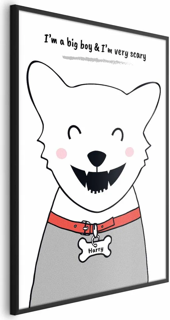 Poster Harry il Cane 40x60 HD + Cornice Nera - Qualità Professionale