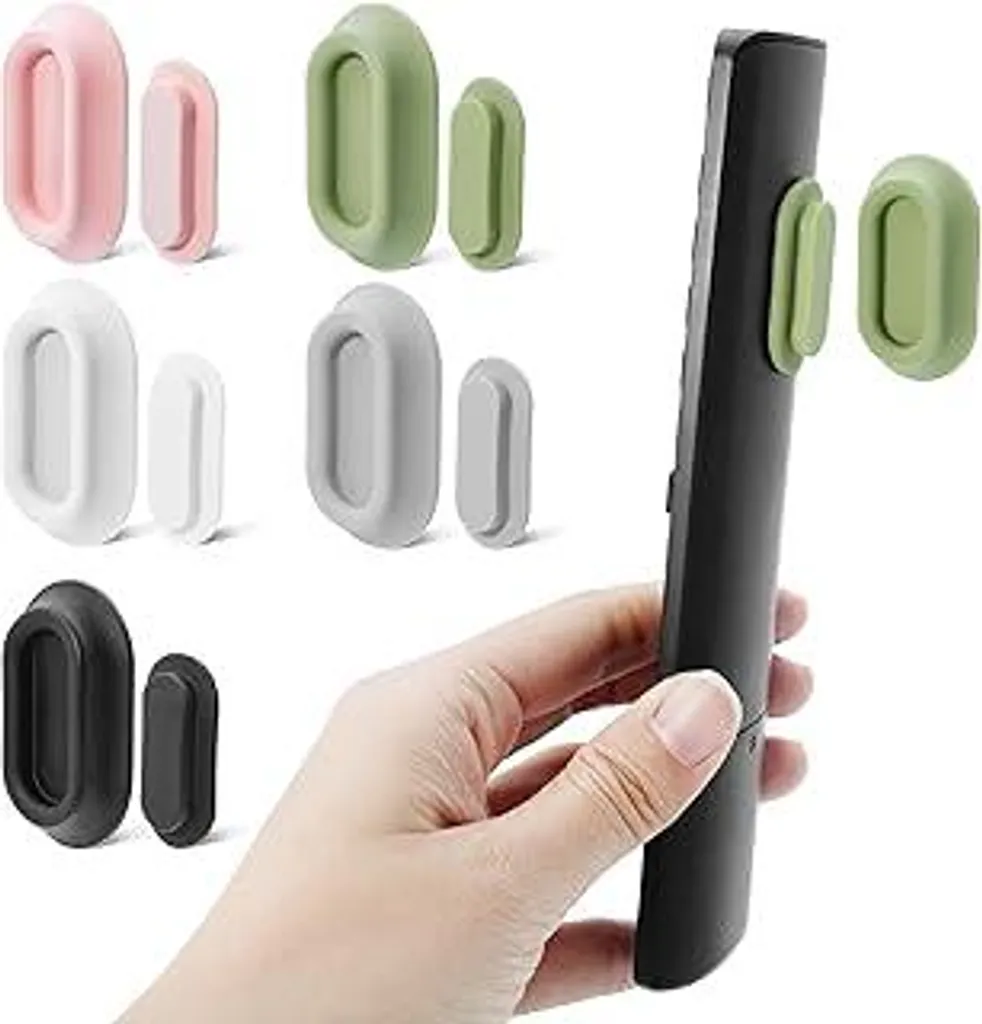 Okoss 5 pezzi Supporto magnetico per telecomando, supporto da parete in silicone migliorato con adesivo forte, supporto universale per telecomandi TV, climatizzatori e ventilatori