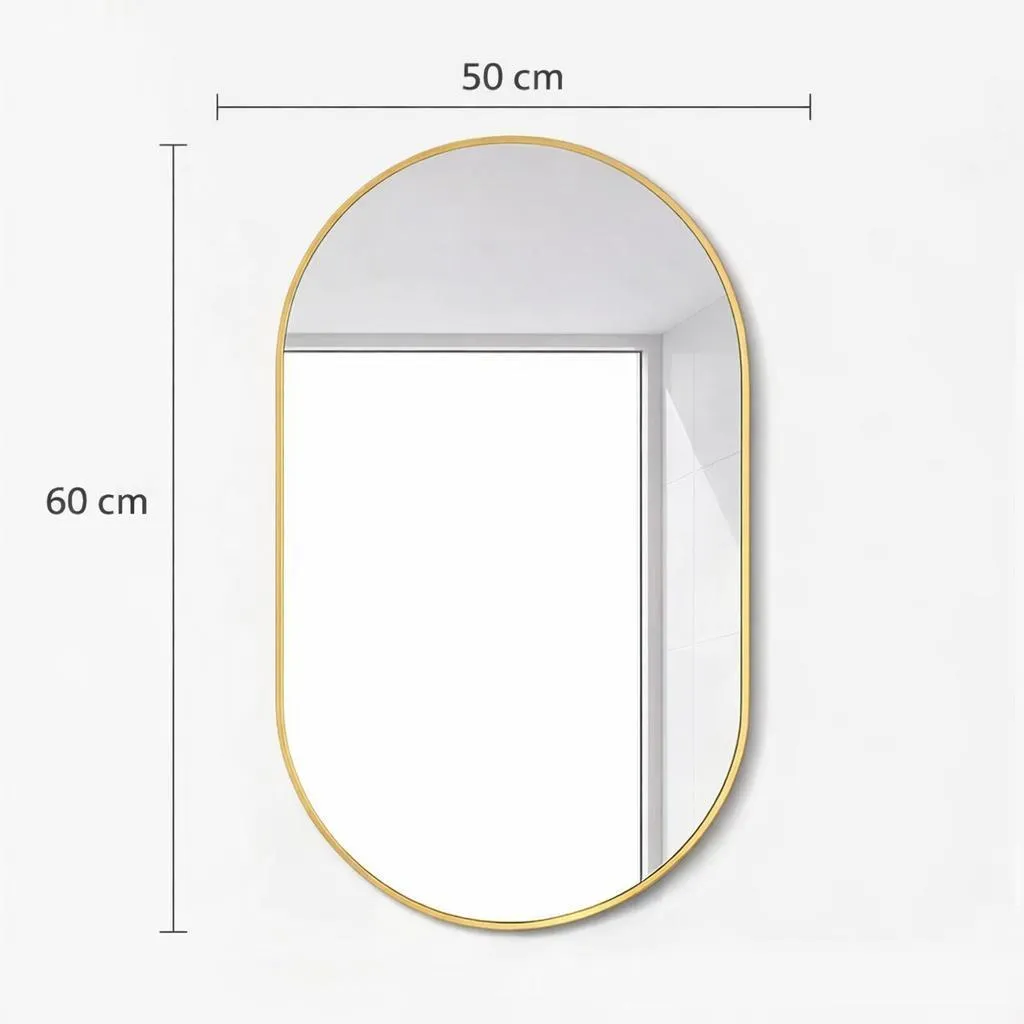Specchio Ovale Oro 50x60 AIORBER - Arredo Moderno Casa e Ufficio - 6