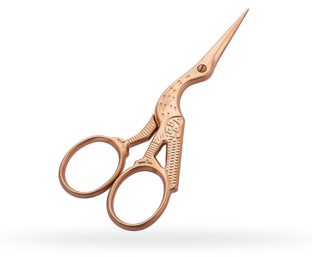 PREMAX Storch Stickschere, sandgestrahlt gold-rosa - OMNIA Produktbild 