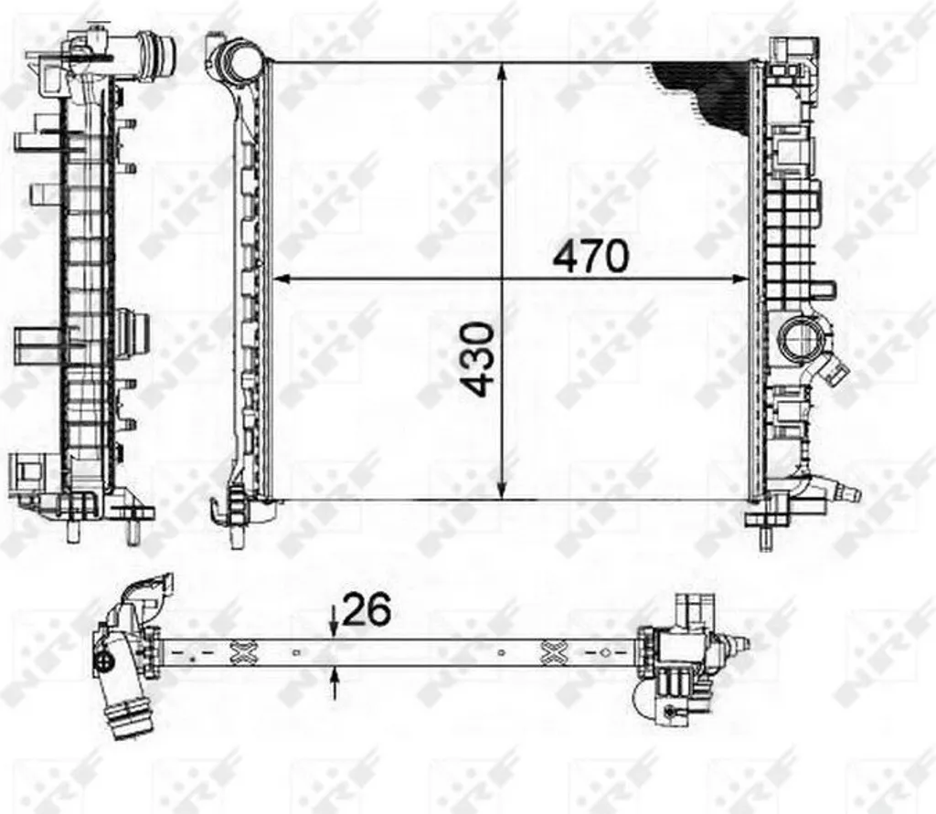 Radiateur de refroidissement eau pour Opel Meriva B S10 - NRF 58476 OE