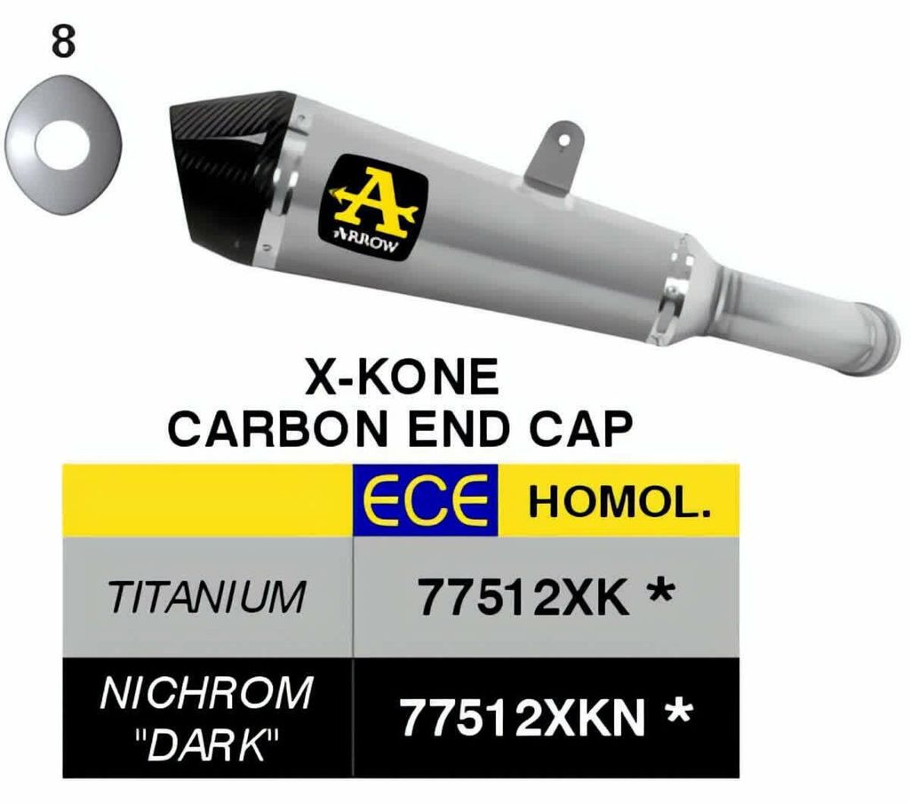 ARROW homologierter Slip-On X-Kone Titan-Auspuff für KTM 990 RC R