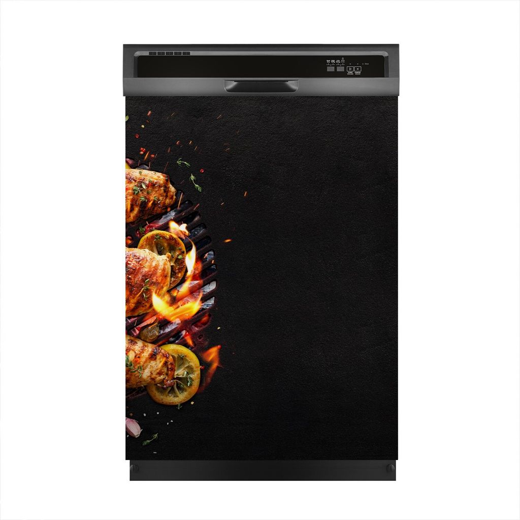 Magnete Dekorative 60x80 cm Küche Magnetmatte Spülmaschine - Grill Huhn