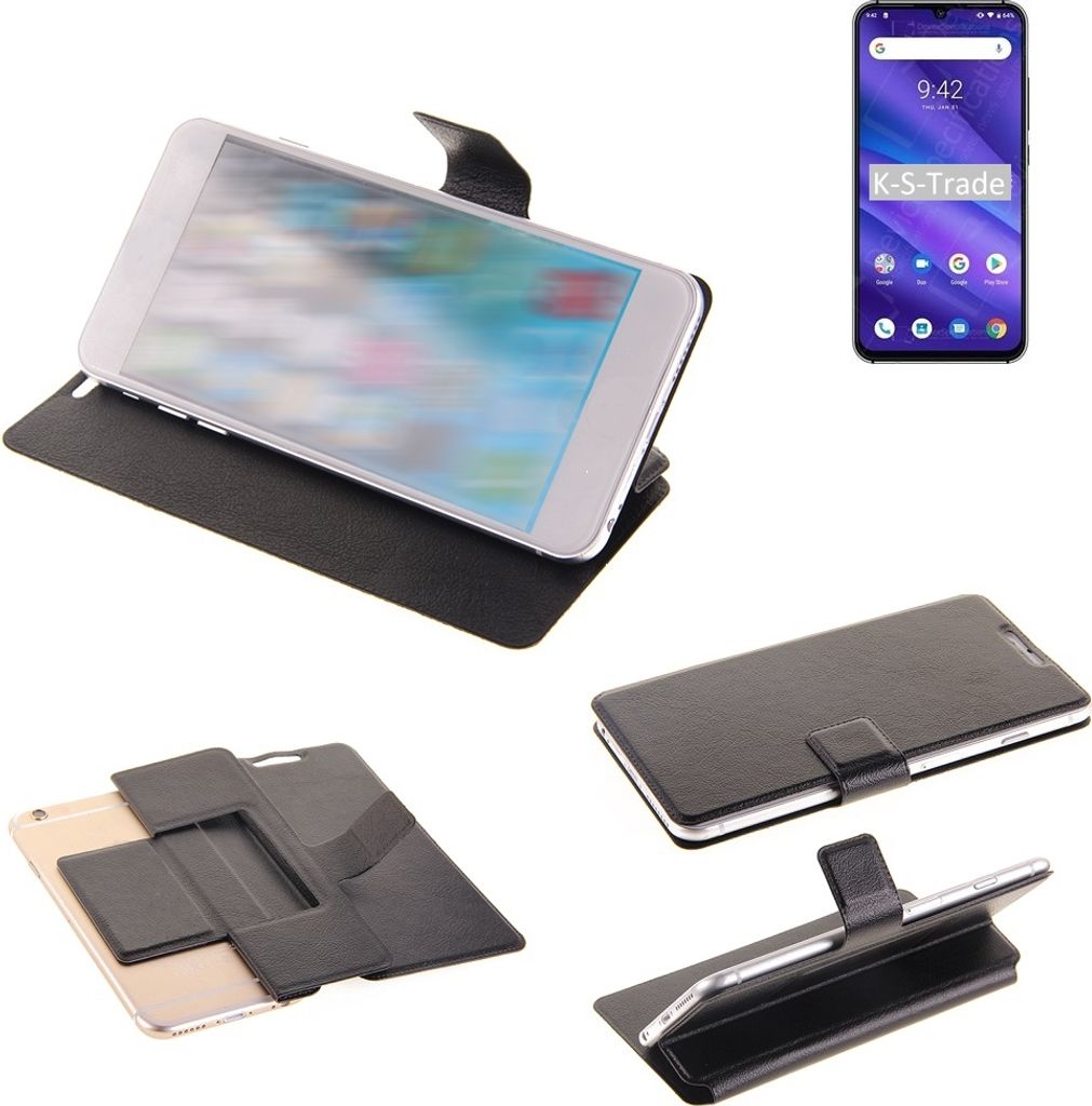 K-S-Trade Schutzhülle kompatibel mit UMIDIGI A5 Pro Schutzhülle Flip Cover Klapphülle Wallet Case Slim Handyhülle bookstyle schwarz