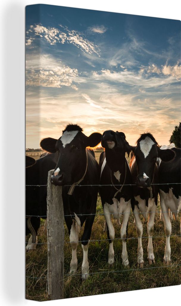 OneMillionCanvasses - Leinwandbilder - 90x140 cm, Tiere - Kuh, Wandbilder Kunstdruck Wanddekoration - Foto auf Leinwand - Gemälde auf Holzrahmen...