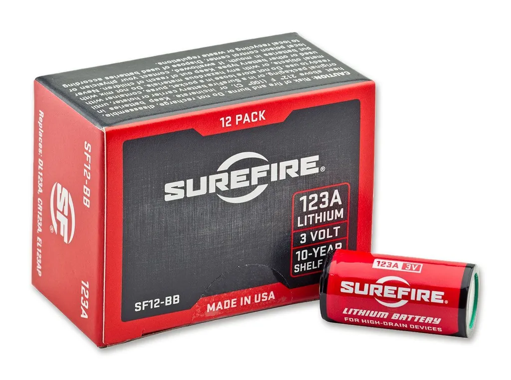 Surefire SF12-BB CR123A Lithium 3V - Pack de 12 piles à haute décharge