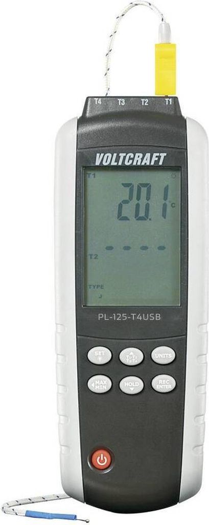 VOLTCRAFT PL-125-T4 Temperatur-Messgerät -200 - +1372 °C Fühler-Typ K, J