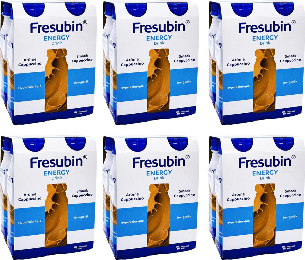 Fresubin ENERGY Drink Cappuccino | Trinknahrung hochkalorischer Energy Drink Cappuccino 6x4x200ml Trinkflasche
