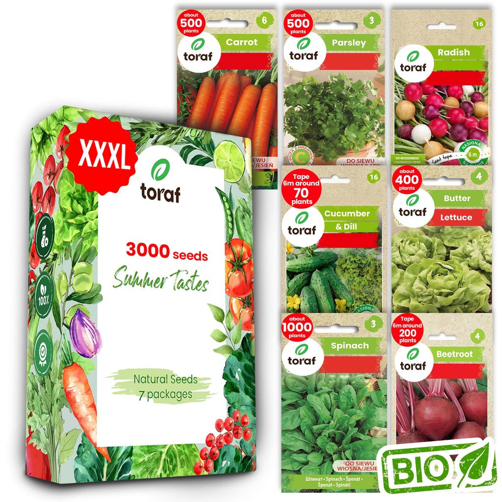 Toraf semená zeleniny XXL set 3000 semien 7 druhov mrkva Obrázok produktu 