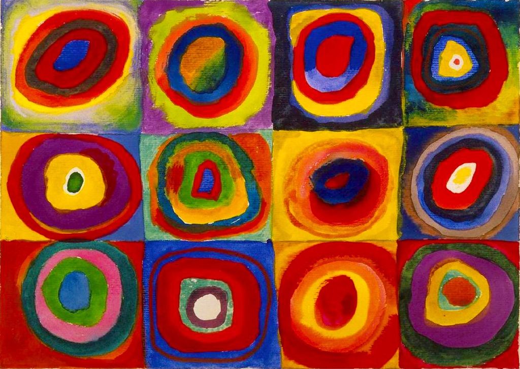 ENJOY Puzzle Vassily Kandinsky: Farbstudie - Quadrate mit Kreisen 1000 Teile