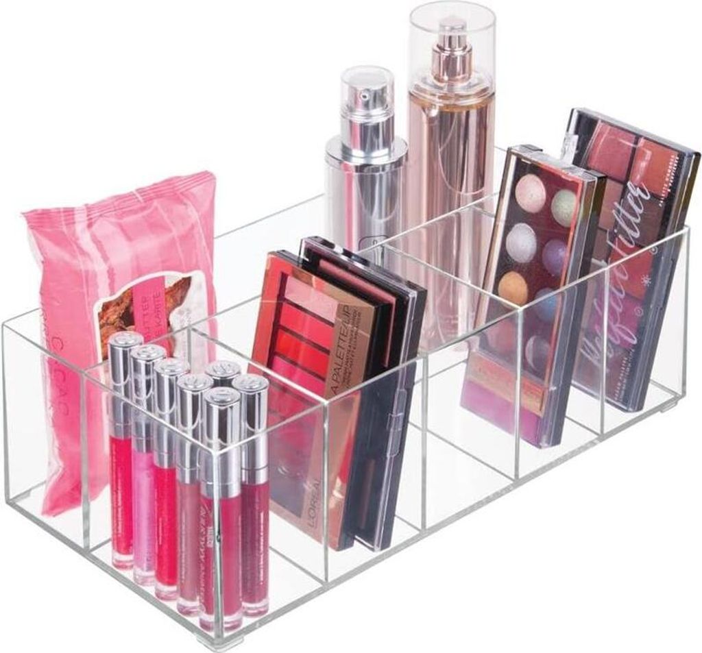 Schminkaufbewahrung Kosmetik Organizer 6 Fächer mDesign BPA frei transparent