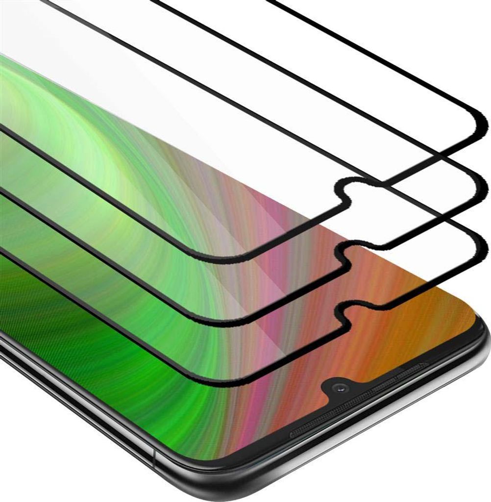 Cadorabo 3x Vollbild Panzer Folie für Motorola MOTO G8 PLUS Schutzfolie in Schwarz Tempered Display-Schutzglas