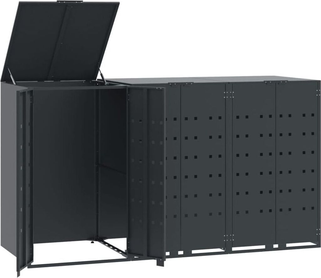 vidaXL Mülltonnenbox für 3 Tonnen Anthrazit 207x79x117 cm Produktbild 