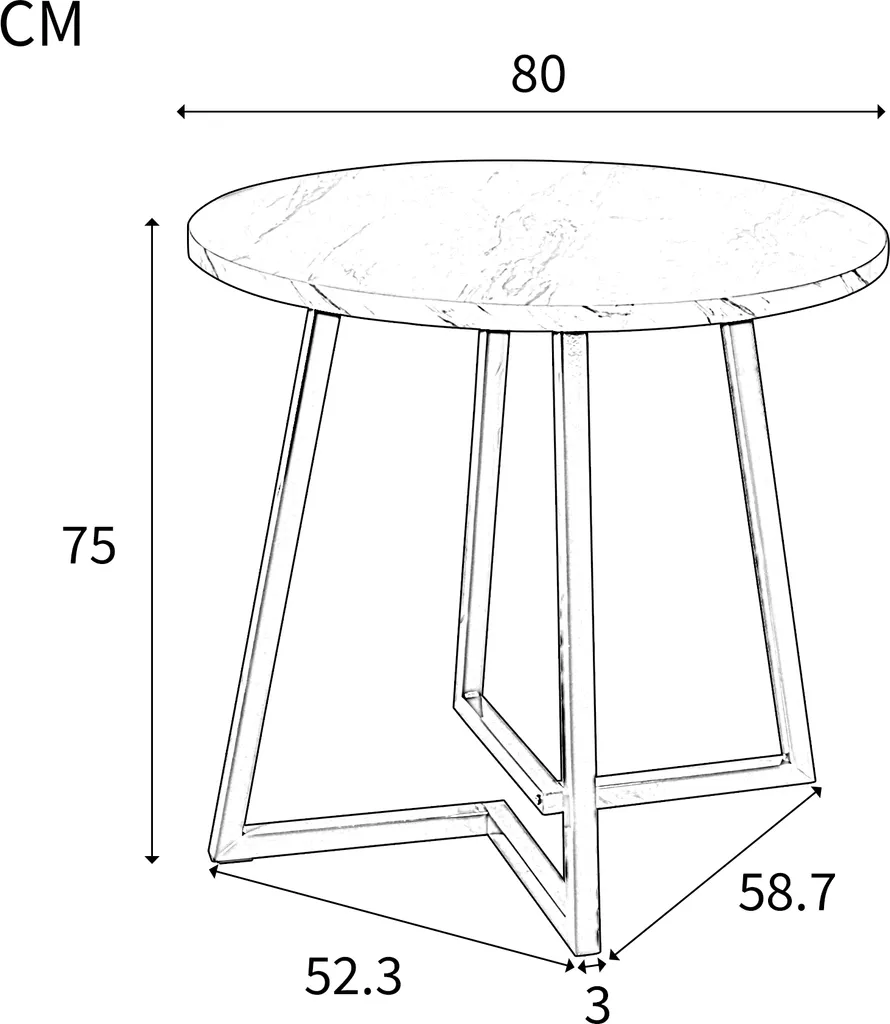 Tavolo Rotondo Marmo e Oro 80cm - Eleganza Flieks per Piccoli Spazi - 3