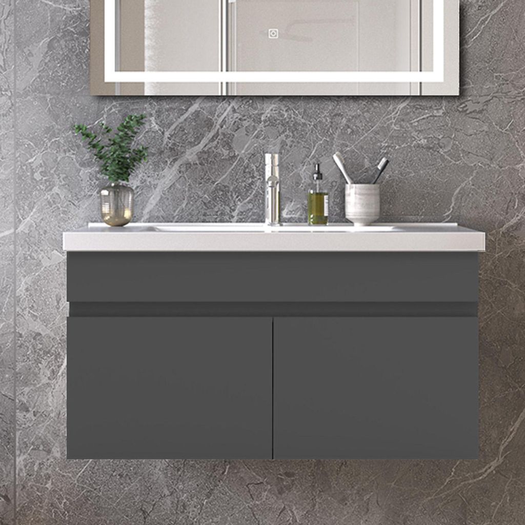 80cm Keramik Waschtisch mit Unterschrank Badmöbel Set mit Produktbild 