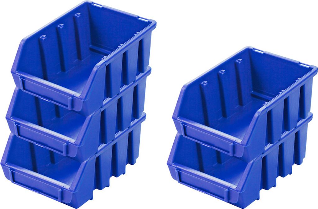 SuperSparSet 5x Sichtlagerbox 2 | HxBxT 7,5x11,6x16,1cm | Polypropylen | Blau