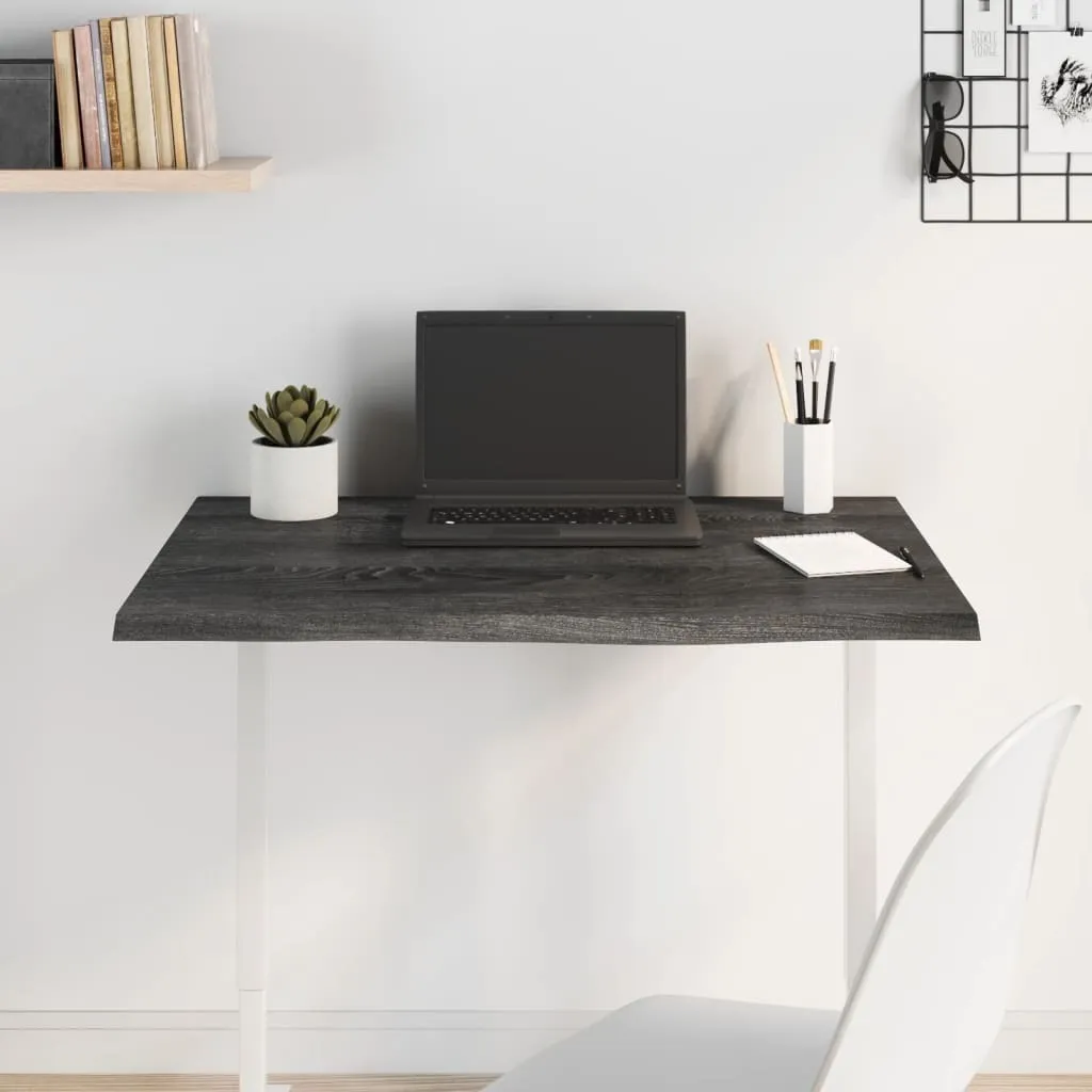 Top Tavolo Rovere Massiccio 80x60 Marrone Scuro | Design Octo