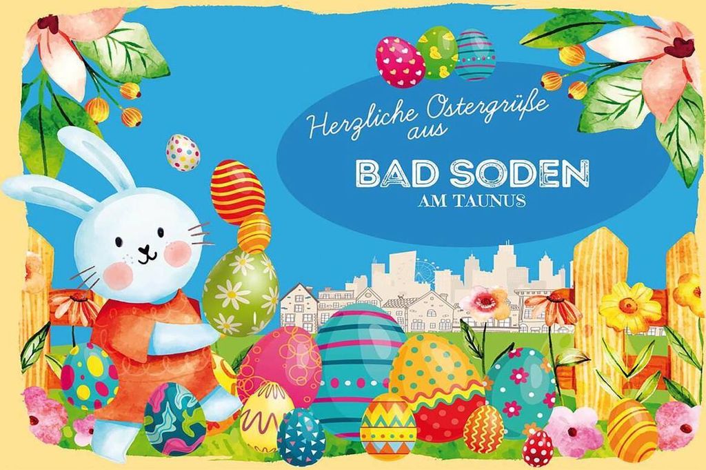 vianmo Holzschild 12x18 cm Ostergrüße BAD SODEN