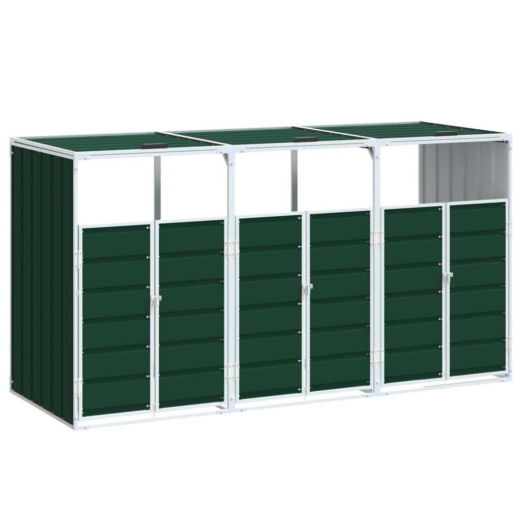 vidaXL Odpadkový box na 3 tony zelený 216x81x115 cm oceľ Obrázok produktu 9