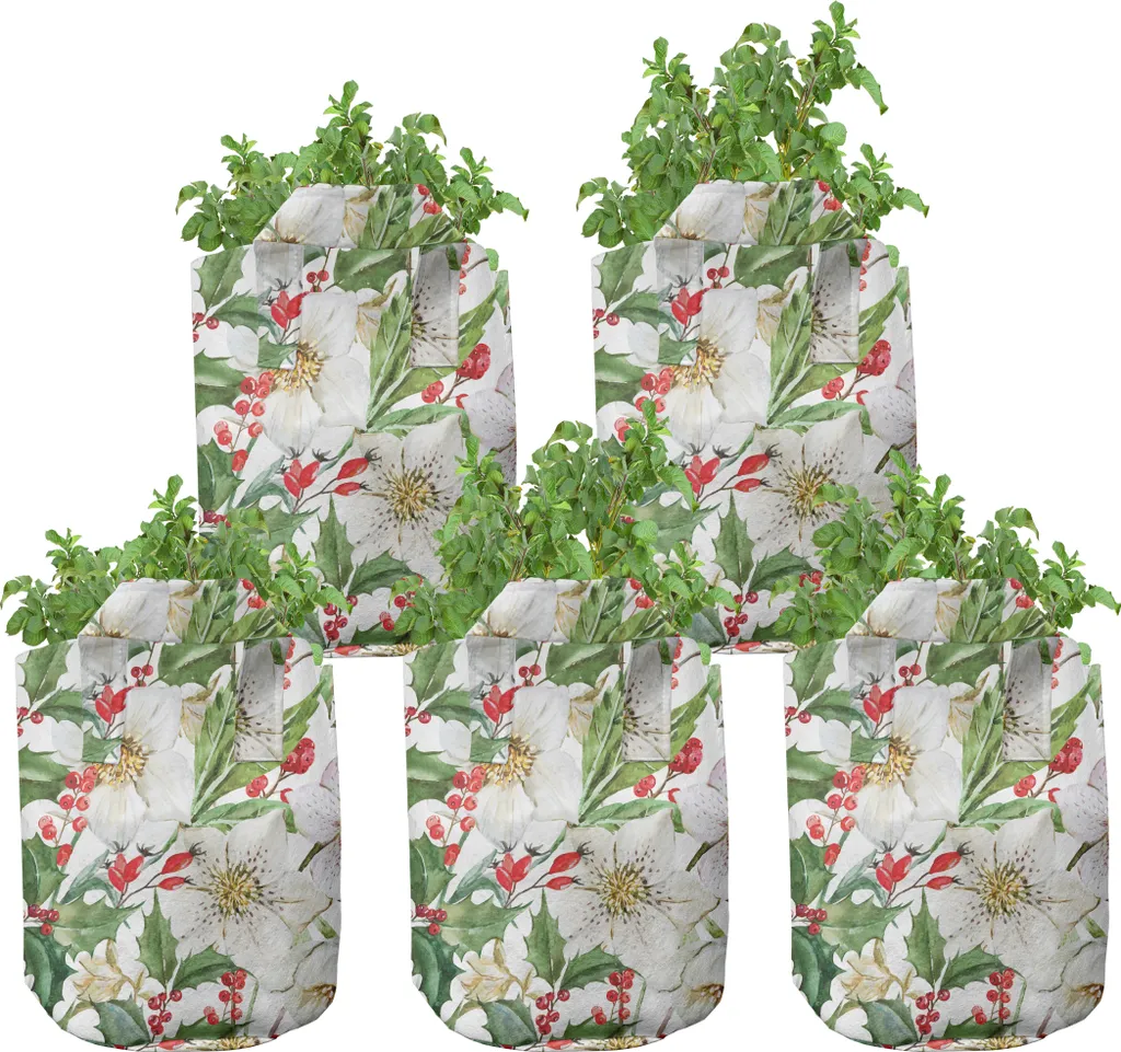 Pots de fleurs 7 gallons pour jardinage urbain motif floral lot 5