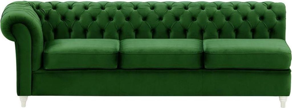 Chesterfield Modul - Dreisitziges Seitenelement, links (3L)-Velluto 10-white