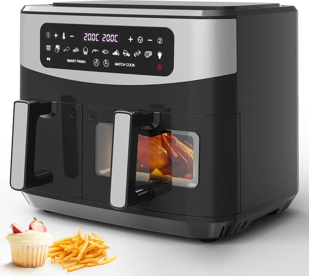 Air Fryer 10L XXL 2600W Doppio Cestello | Cena in Metà Tempo