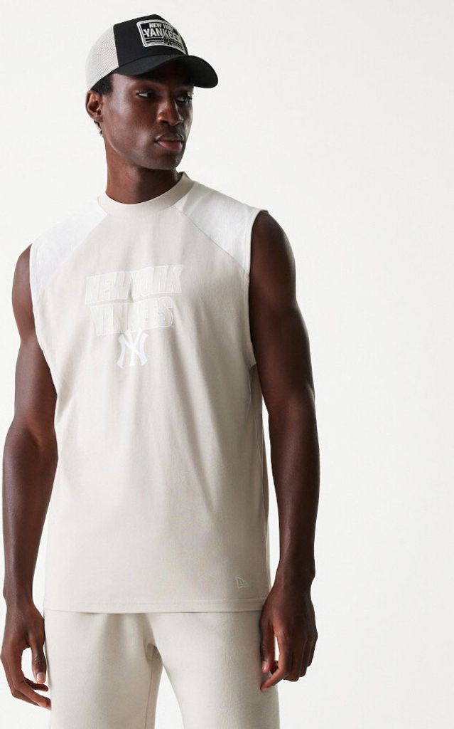 New Era Mlb New York Yankees ärmelloses T-shirt Beige L Mann Beige L
