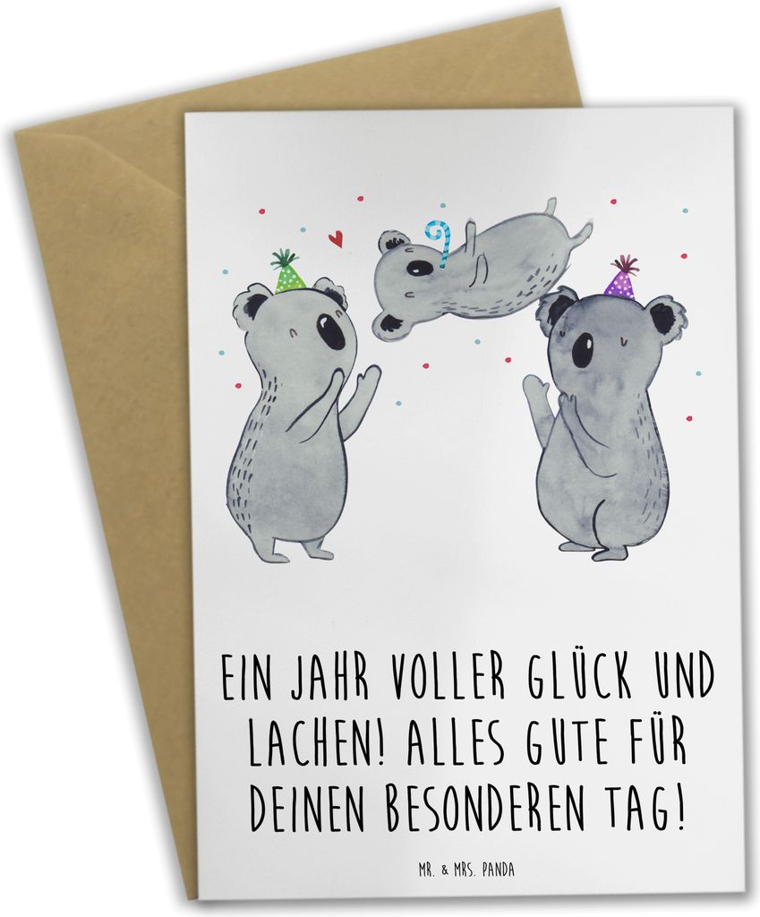Mr. & Mrs. Panda Glückwunschkarte 2014 Geburtstag - Weiß - Geschenk, osterkarte, Jahrgangsparty, Geburtstagsgeschenk, hochzeitskarten, Happy Birt...