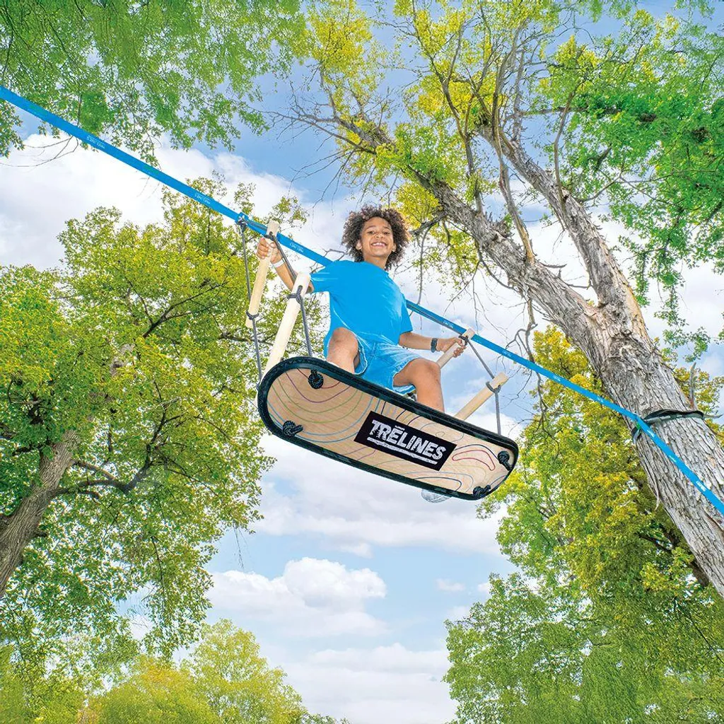 Treboard Surfin' Balançoire de Surf en Bois avec Cordes Ajustables Noir