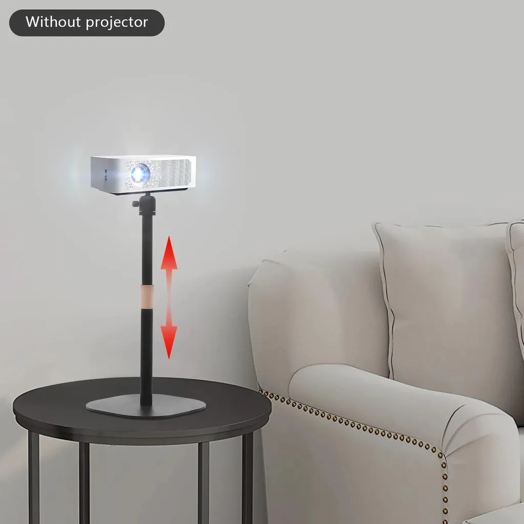 Support vidéoprojecteur de table inclinable à 360° en acier beige - 9