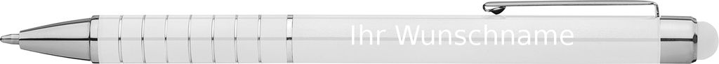 Touchpen Kugelschreiber mit Gravur / aus Metall / Farbe: weiß