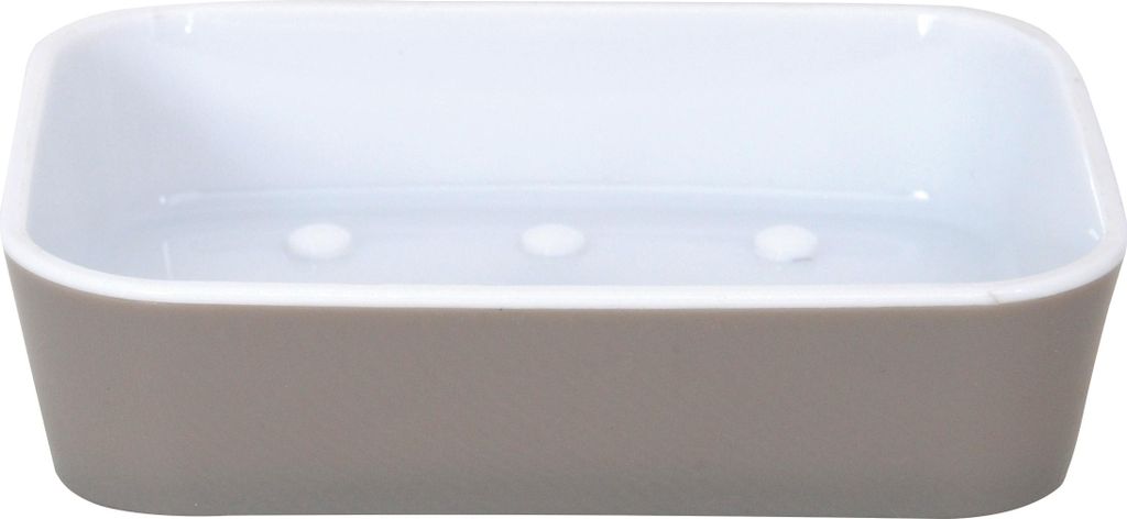 SEIFENABLAGE 'MONACO' SOFT TOUCH (Polystyrel Kieselgel Beschichtigung) GRAUBRAUN