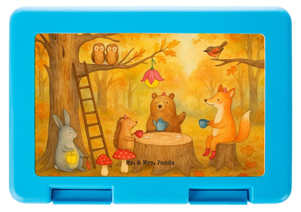 Mr. & Mrs. Panda Vesperbox Waldtiere Picknick Design - Weiß - Geschenk, Eichhörnchen, Fuchs, Bentobox, Igel, Vorratsdose, Lunchbox, Snackbox, Fr...