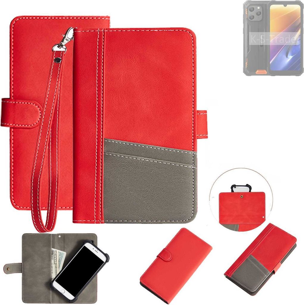 K-S-Trade Handy Schutzhülle kompatibel mit Blackview BV5300 Plus Hülle Portemonnee Brieftasche Klapphülle Kartenfächer Flip Wallet Case Etui