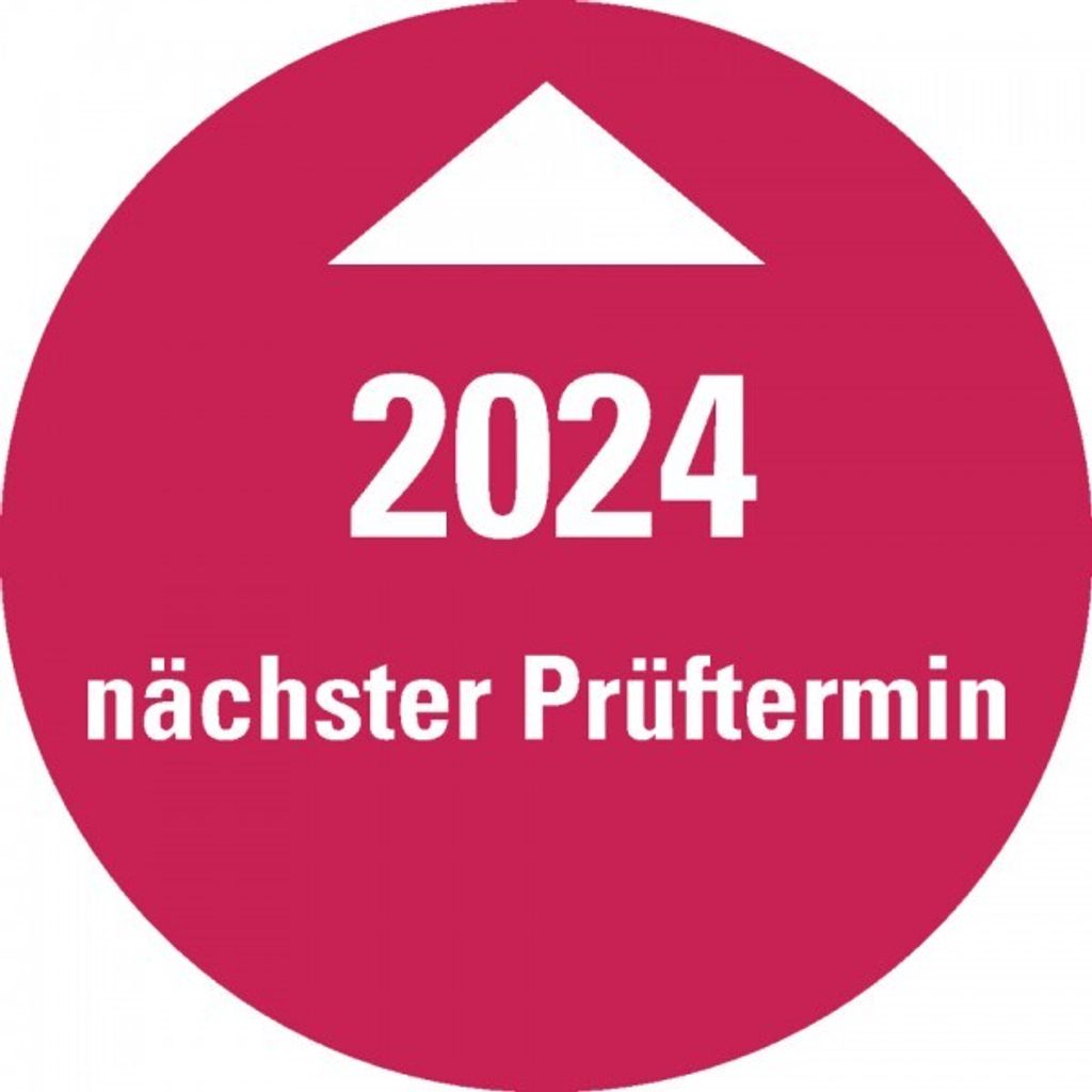 Dreifke Aufkleber I Systemprüfplakette nächster Prüftermin 2024, rot Dokumen...