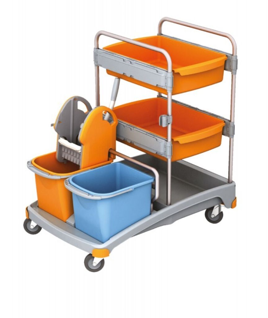 Splast Systemwagen TSS-0011 2x20 L und 2xtiefe Kunststoffwanne