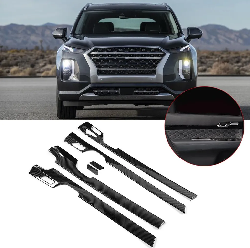 Cache accoudoir de porte carbone robuste pour Hyundai Palisade 19-20