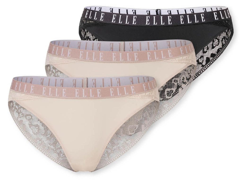 ELLE Brasilslip 3-Pack ELLE LACE - Black, beige, beige - Produktbild 