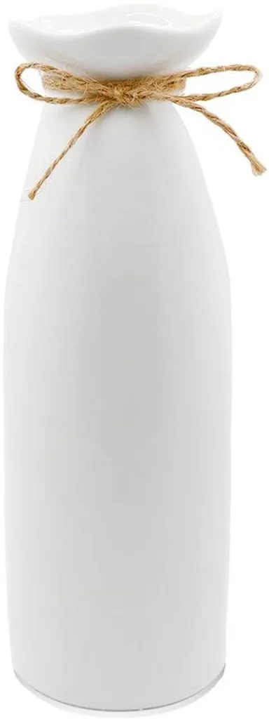 Petit vase en céramique blanc fait main hauteur 21 cm style épuré
