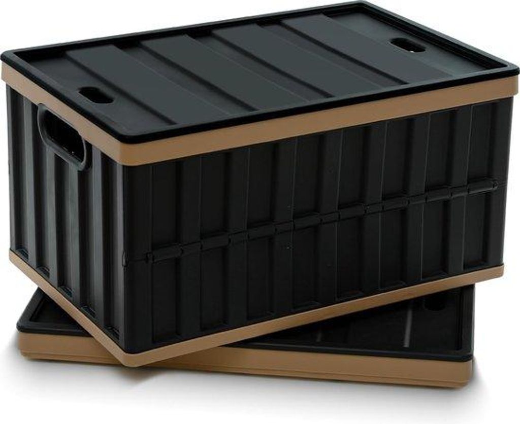 Set von 2 64 l Faltboxen, Kunststoff-Faltbox, Campingbox, faltbare Aufbewahrungsboxen zur Organisation von großen schweren Outdoor-, Badezimmer-, ...