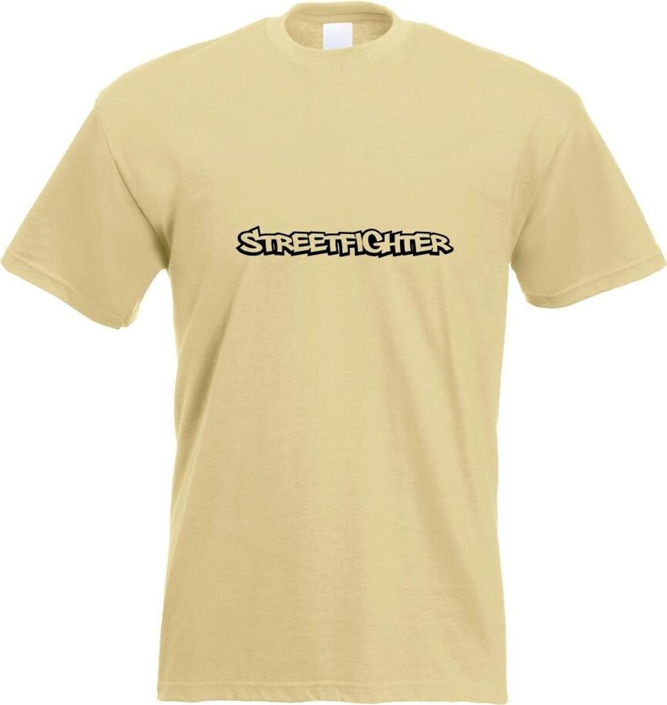Kiwistar - T-Shirt - Khaki - Streetfighter Motiv 2 Motiv Bedruckt Funshirt Design Print - mit Motiv Bedruckt - Funshirt Design - Sport - Freizeit -...