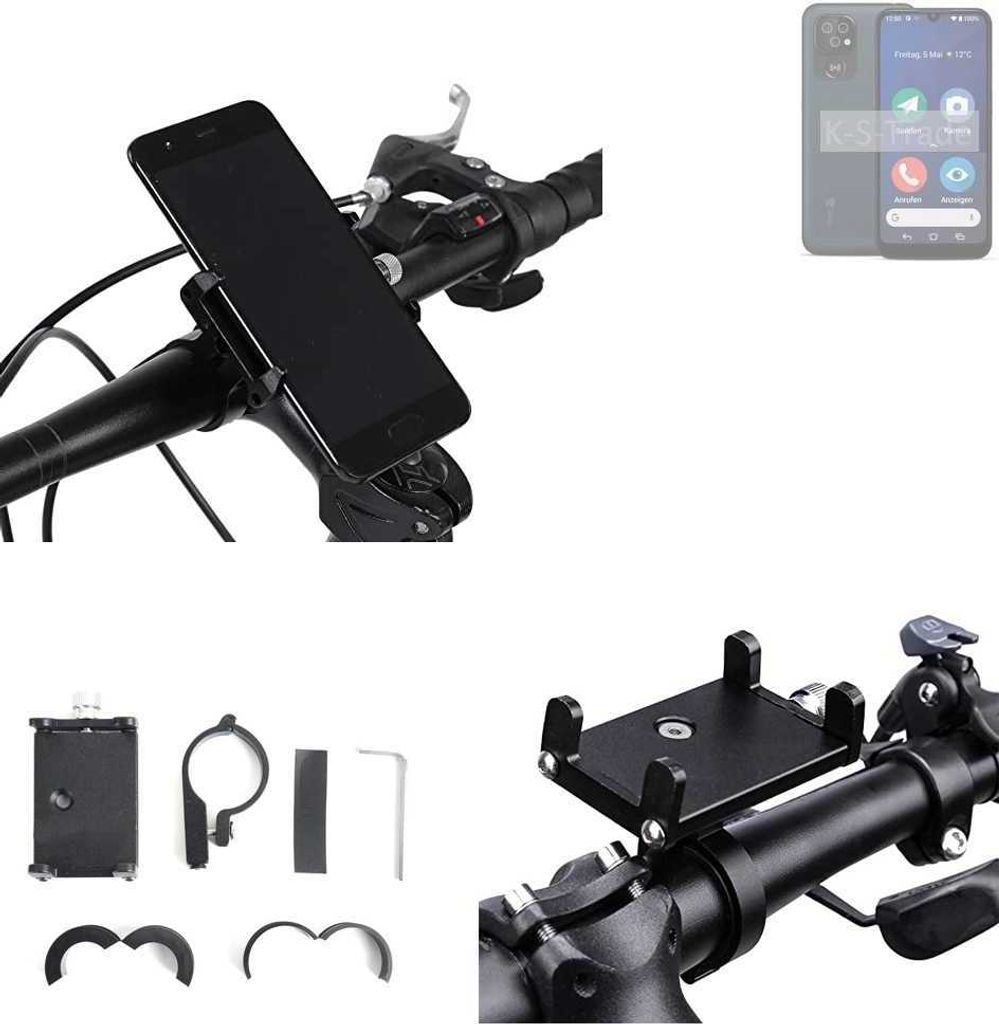 K-S-Trade Handyhalterung für das Fahrrad kompatibel mit Doro 8200 Halter Lenkstange Fahrradhalterung Motorrad Bike Mount Befestigung Smartphone Handy