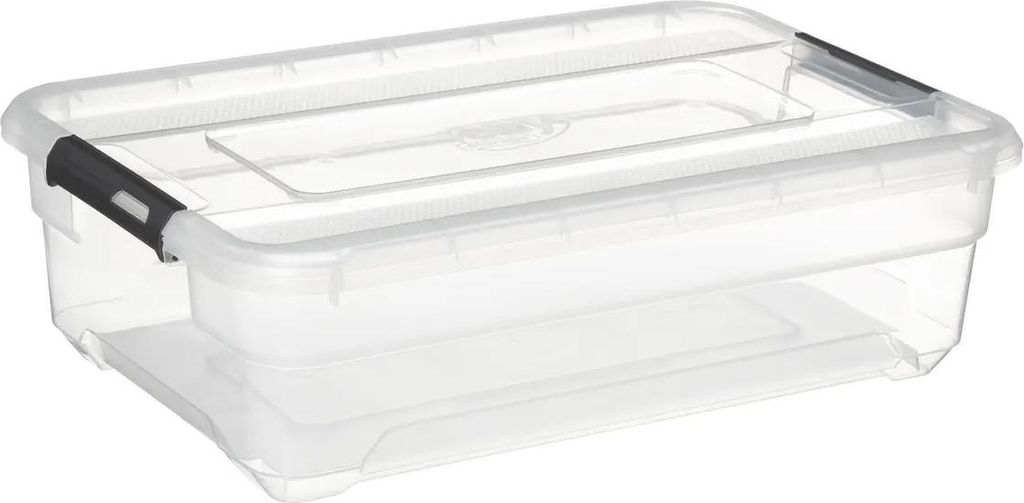 5Five Aufbewahrungsbox mit Deckel - Solutions Box - 26 Liter - 58 x 39 x 18 cm - Kunststoff